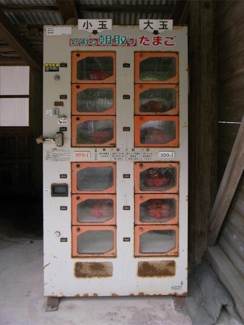 西方海水浴場の近くで見つけた卵の自販機。
