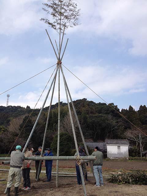 鬼火焚きの準備